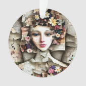 Collage Art | Een  Meisje gemaakt van Boekpagina's Ornament (voorkant)