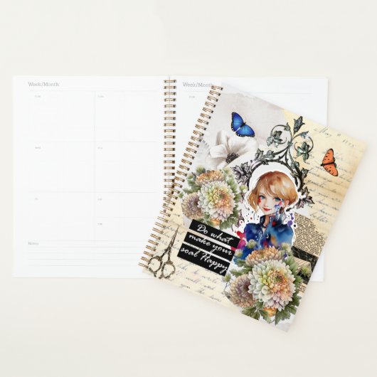 Collage Art November, Chrysanthemum Planner (Display)