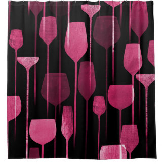 Collage Art: Partij Drink Patroon. Douchegordijn