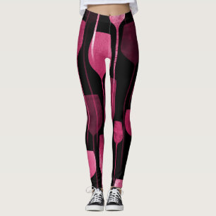 Collage Art: Partij Drink Patroon. Leggings