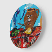 Collage Art stillLife Naturemort Pop Art Wall Clok Grote Klok (Hoek)