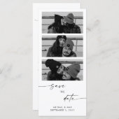 Collage B / W Foto Lange bruiloft Save the Date (Voorkant / Achterkant)