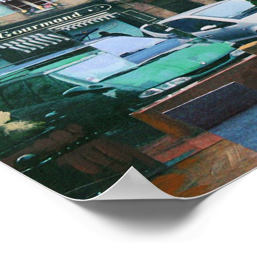 Collage: "Beaune, Frankrijk" Poster (Hoek)