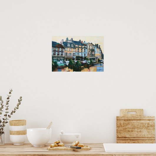 Collage: "Beaune, Frankrijk" Poster (Keuken)