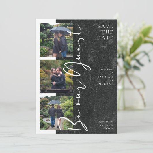 Collage Black & White Be Our Guest 3 Photo Couple (Staand voorkant)