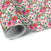 Collage, bloemenmotief, waterverf 2 cadeaupapier (Rol Hoek)