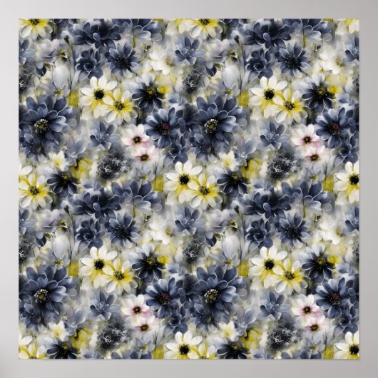 Collage, bloemenmotief, waterverf poster (Voorkant)