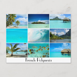 Collage briefkaart Franse Polynesiaanse eilanden