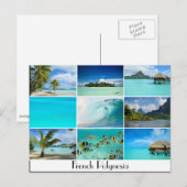 Collage briefkaart Franse Polynesiaanse eilanden (Voorkant / Achterkant)