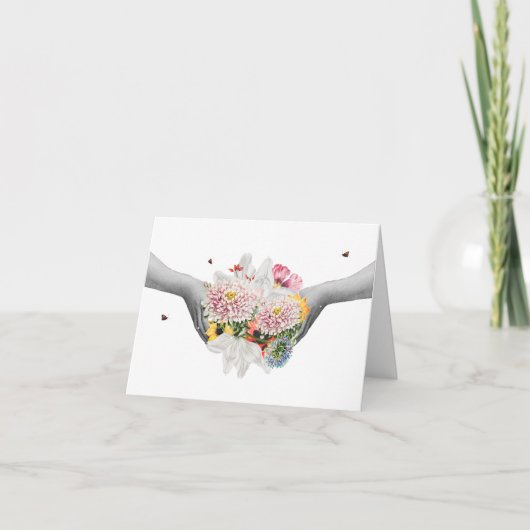  Collage Bunch of Flowers 'Bedankt a Bunch' Bedankkaart (Voorkant)