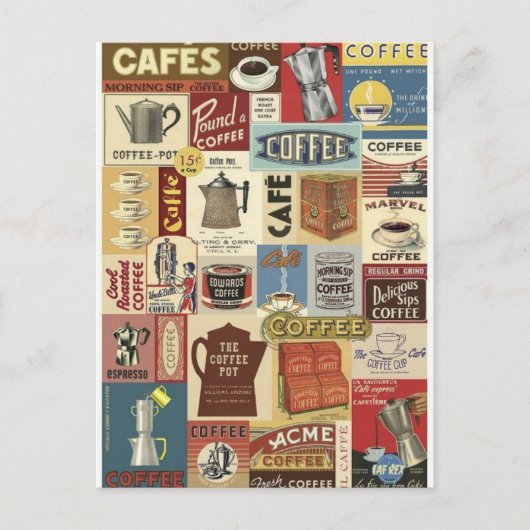 Collage café briefkaart (Voorkant)