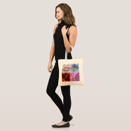 Collage canvas tas van Daisy (Voorkant (model))
