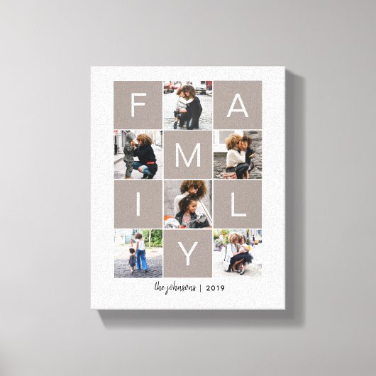 Collage-canvas voor gezinfoto's canvas afdruk (Voorkant)