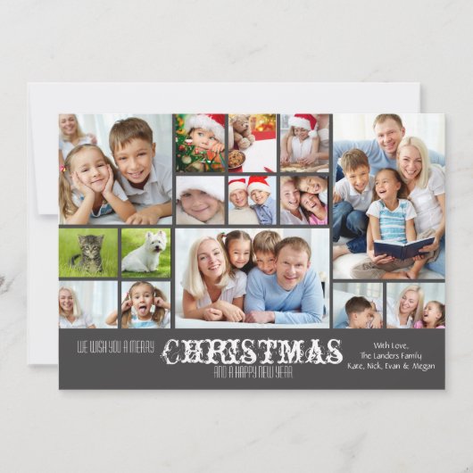 Collage Chalkboard-fotokaart Feestdagenkaart (Voorkant)