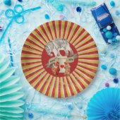 Collage Circus Olifant  Stripe Poster Papieren Bordje (Feest)