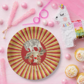 Collage Circus Olifant  Stripe Poster Papieren Bordje (Feest)