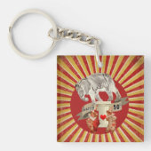 Collage Circus Olifant  Stripe Poster Sleutelhanger (voorkant)