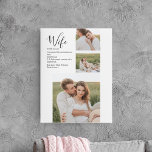Collage Couple Foto en roomRomantische Wife Gift Canvas Afdruk<br><div class="desc">Collage Couple Foto en roomRomantische Wife Gift</div>