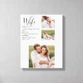 Collage Couple Foto en roomRomantische Wife Gift Canvas Afdruk (Voorkant)