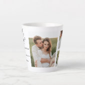 Collage Couple Foto en roomRomantische Wife Gift Latte Mok (Voorkant)