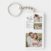 Collage Couple Foto en roomRomantische Wife Gift Sleutelhanger (Voorkant)