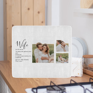 Collage Couple Foto en roomRomantische Wife Gift Snijplank