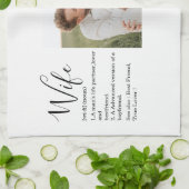 Collage Couple Foto en roomRomantische Wife Gift Theedoek (Gevouwen)