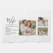 Collage Couple Foto en roomRomantische Wife Gift Theedoek (Horizontaal)