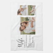 Collage Couple Foto en roomRomantische Wife Gift Theedoek (Verticaal)