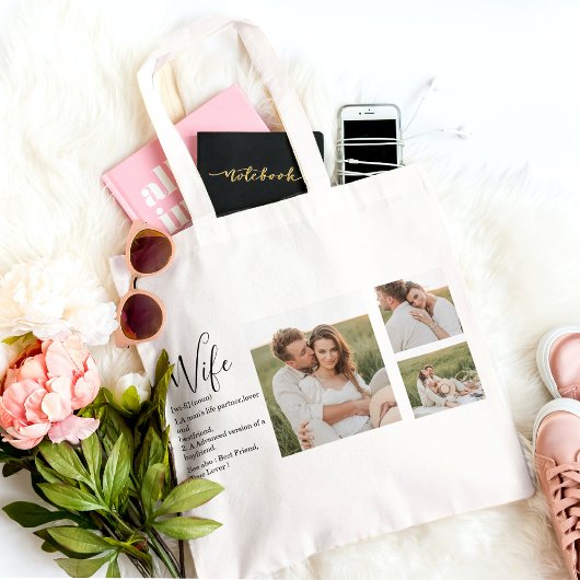 Collage Couple Foto en roomRomantische Wife Gift Tote Bag