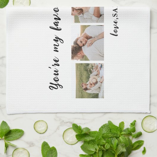 Collage Couple Foto & jij bent mijn beker van de T Theedoek (Gevouwen)