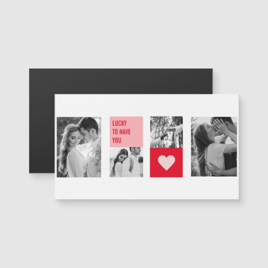Collage Couple Foto | Moderne Valentijnse cadeau (Voorkant / Achterkant)