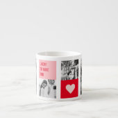Collage Couple Foto | Moderne Valentijnse cadeau Espresso Kop (Voorkant)