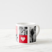 Collage Couple Foto | Moderne Valentijnse cadeau Espresso Kop (Voorkant rechts)