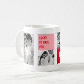 Collage Couple Foto | Moderne Valentijnse cadeau Koffiemok (Voorkant links)