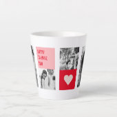 Collage Couple Foto | Moderne Valentijnse cadeau Latte Mok (Voorkant)