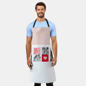 Collage Couple Foto | Moderne Valentijnse cadeau Schort (Gedragen)