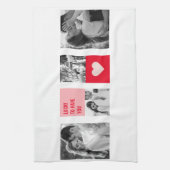 Collage Couple Foto | Moderne Valentijnse cadeau Theedoek (Verticaal)