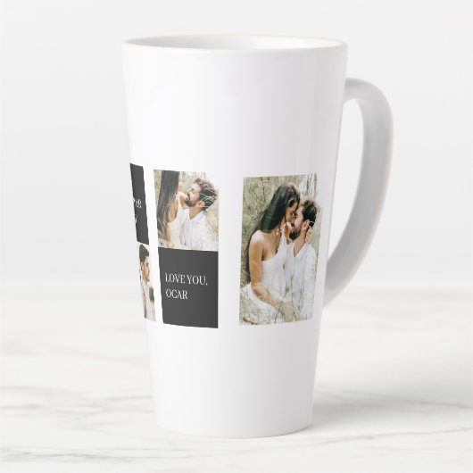 Collage Couple Foto | Valentijn Cadeau Latte Mok (Rechterhoek)