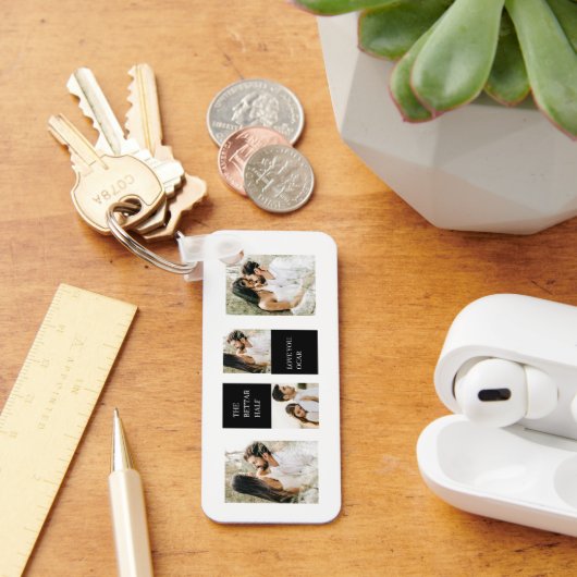 Collage Couple Foto | Valentijn Cadeau Sleutelhanger (Bureau)