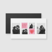 Collage Couple Foto | Valentijns roze en rood hart (Voorkant / Achterkant)