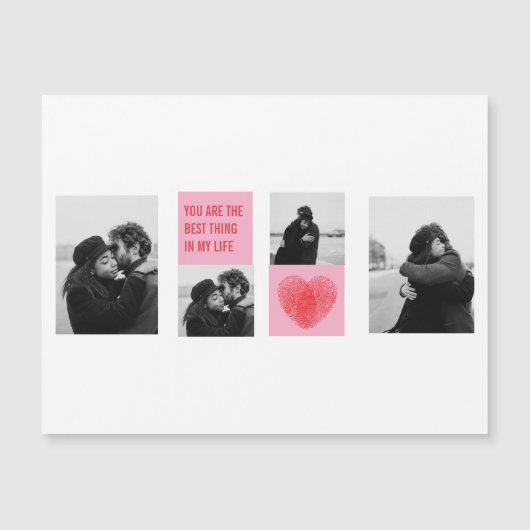 Collage Couple Foto | Valentijns roze en rood hart (Voorkant)