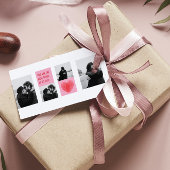 Collage Couple Foto | Valentijns roze en rood hart Cadeaulabel