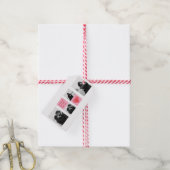 Collage Couple Foto | Valentijns roze en rood hart Cadeaulabel (Met Touw)