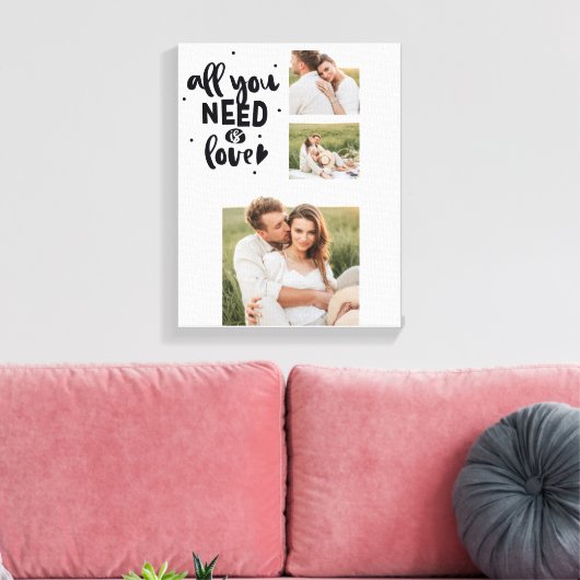 Collage Couple Photo en alles wat u nodig hebt is  Canvas Afdruk (Insitu (Woonkamer))