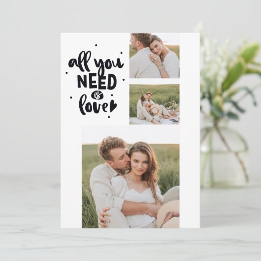 Collage Couple Photo en alles wat u nodig hebt is Feestdagenkaart (Staand voorkant)