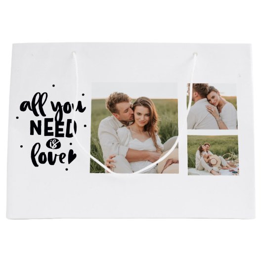 Collage Couple Photo en alles wat u nodig hebt is Groot Cadeauzakje (Voorkant)