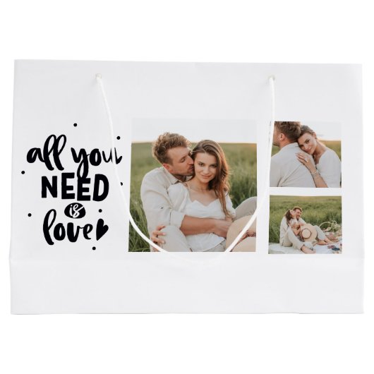 Collage Couple Photo en alles wat u nodig hebt is Groot Cadeauzakje (Achterkant)