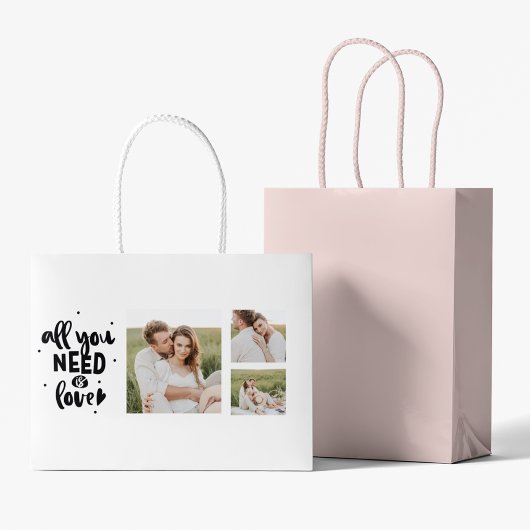 Collage Couple Photo en alles wat u nodig hebt is Groot Cadeauzakje