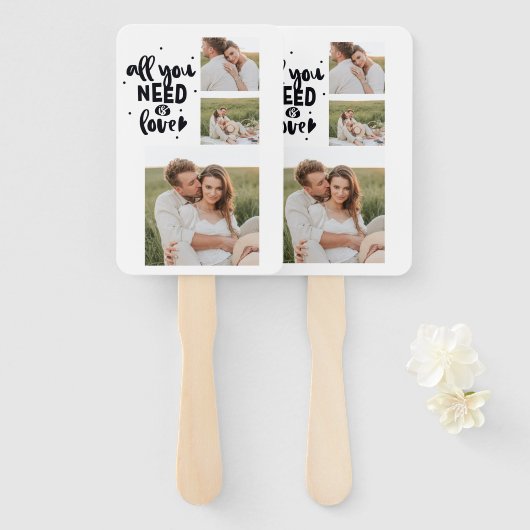 Collage Couple Photo en alles wat u nodig hebt is Handwaaier (Voorkant en achterkant)